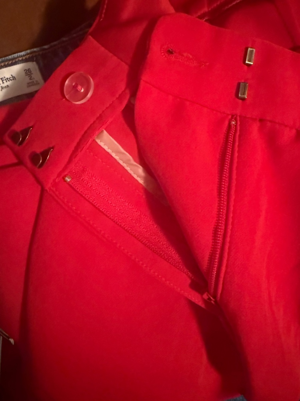 Express Red High Rise Wide Leg Trouser Pants - Picture 9 of 9
